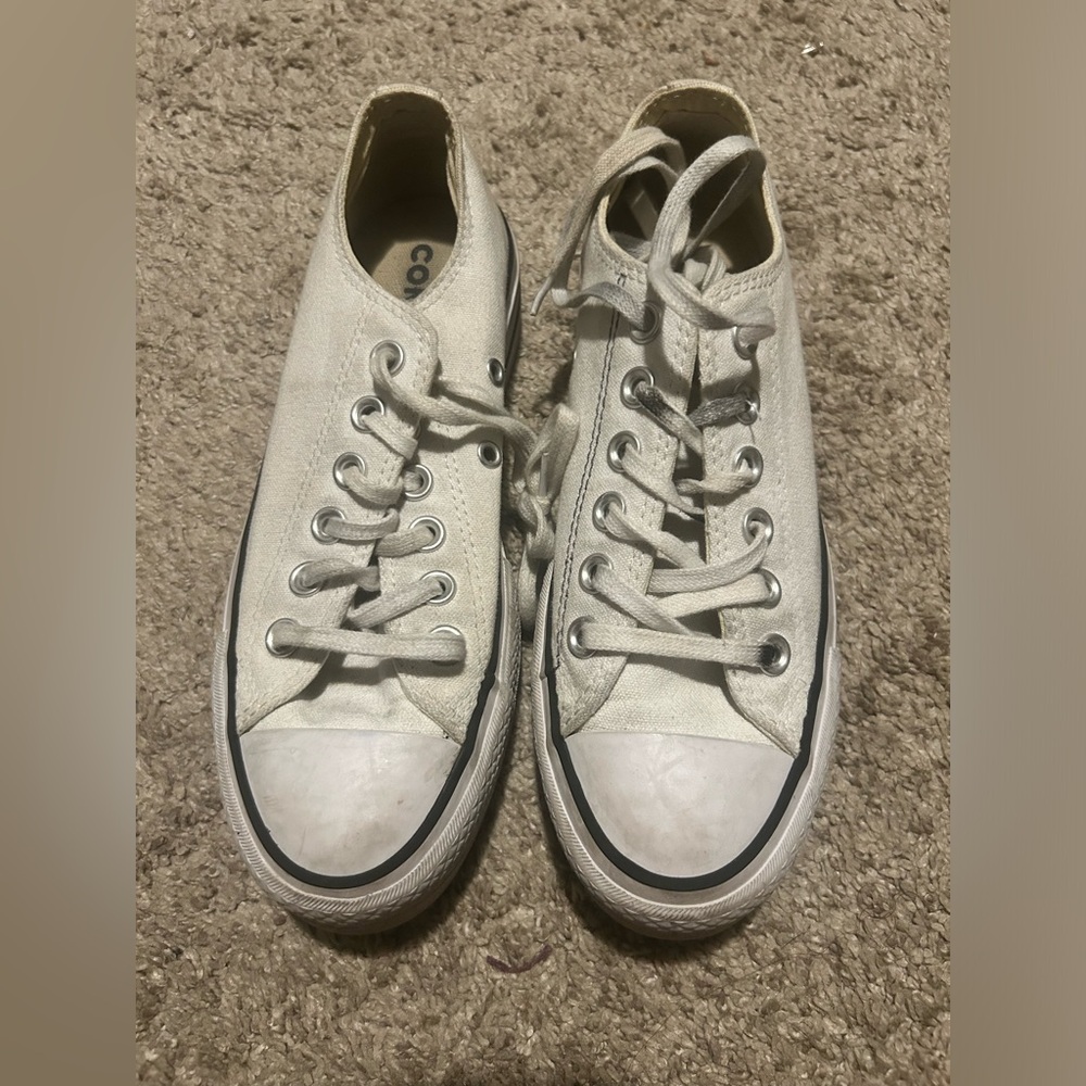 White platform converse lows size 5